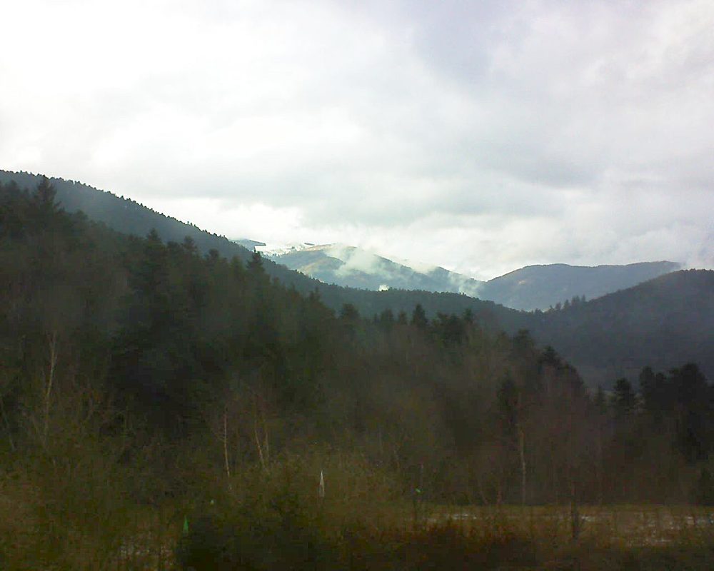 Le petit ballon vu depuis le Domaine Langmatt à Murbach le 06.03.2018 à 17:15 Le petit ballon (Alsace, Vosges) le 06.03.2018 à 17:15