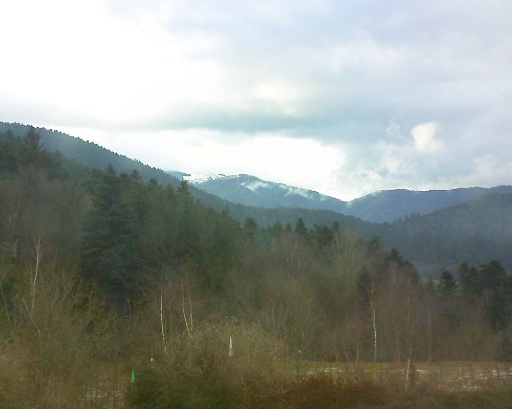 Le petit ballon vu depuis le Domaine Langmatt à Murbach le 06.03.2018 à 17:30 Le petit ballon (Alsace, Vosges) le 06.03.2018 à 17:30