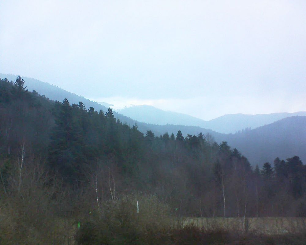 Le petit ballon vu depuis le Domaine Langmatt à Murbach le 08.03.2018 à 07:30 Le petit ballon (Alsace, Vosges) le 08.03.2018 à 07:30