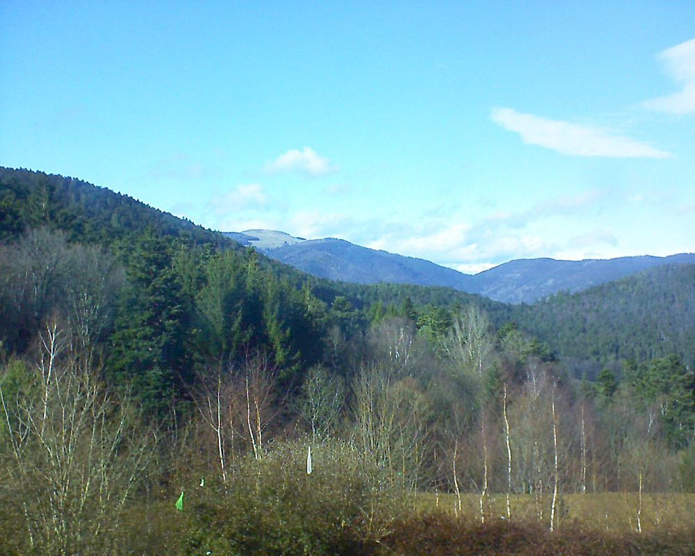 Le petit ballon vu depuis le Domaine Langmatt à Murbach le 12.03.2018 à 15:30 Le petit ballon (Alsace, Vosges) le 12.03.2018 à 15:30