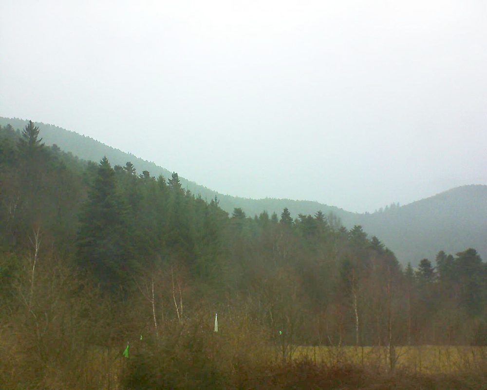 Le petit ballon vu depuis le Domaine Langmatt à Murbach le 12.03.2018 à 17:30 Le petit ballon (Alsace, Vosges) le 12.03.2018 à 17:30