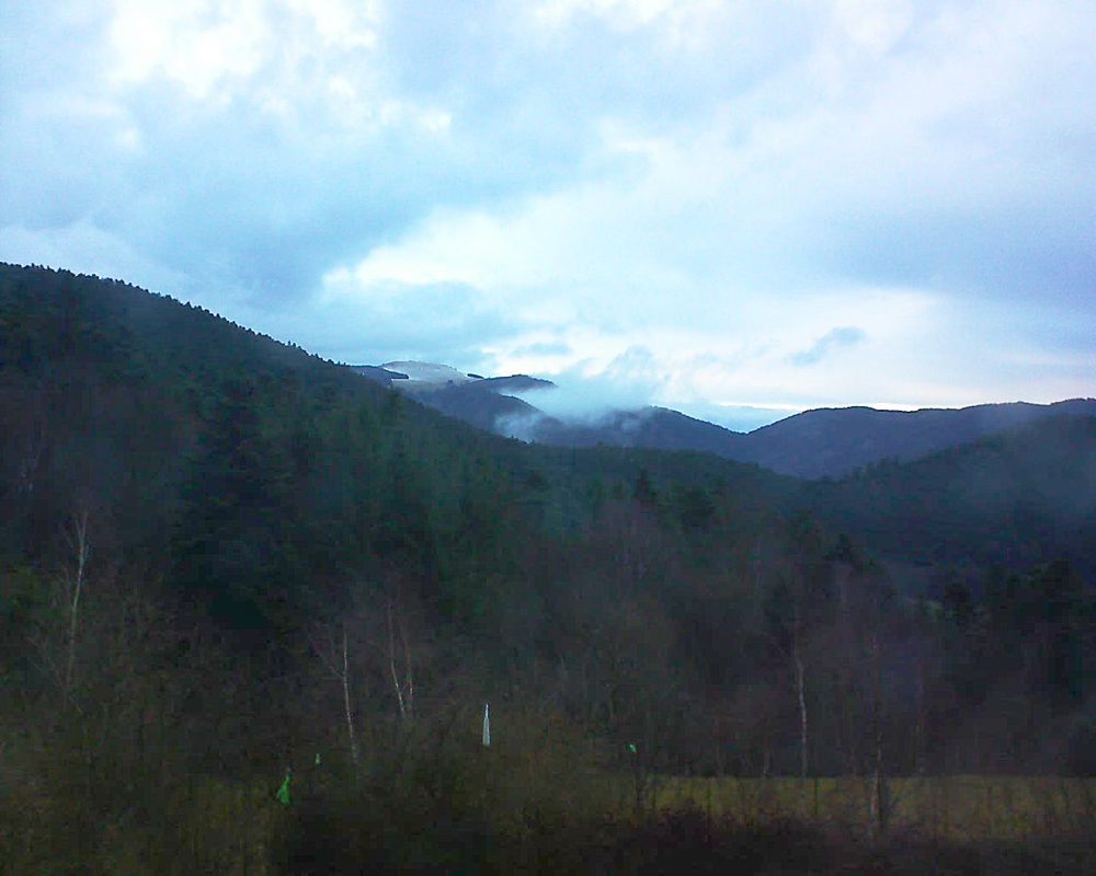 Le petit ballon vu depuis le Domaine Langmatt à Murbach le 12.03.2018 à 18:15 Le petit ballon (Alsace, Vosges) le 12.03.2018 à 18:15