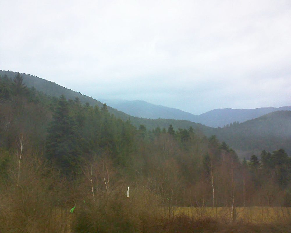 Le petit ballon vu depuis le Domaine Langmatt à Murbach le 13.03.2018 à 18:15 Le petit ballon (Alsace, Vosges) le 13.03.2018 à 18:15