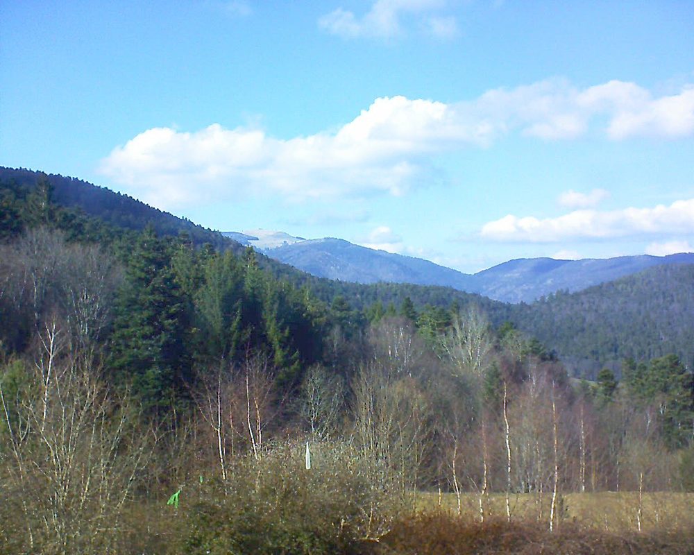 Le petit ballon vu depuis le Domaine Langmatt à Murbach le 14.03.2018 à 15:30 Le petit ballon (Alsace, Vosges) le 14.03.2018 à 15:30