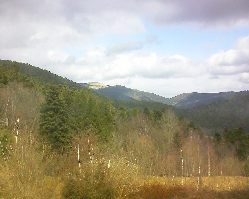 Le petit ballon vu depuis le Domaine Langmatt à Murbach le 16.03.2018 à 12:15 Le petit ballon (Alsace, Vosges) le 16.03.2018 à 12:15