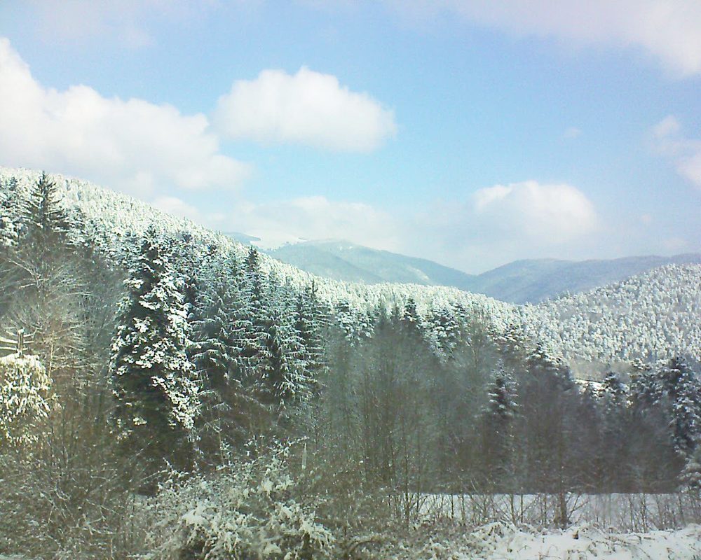 Le petit ballon vu depuis le Domaine Langmatt à Murbach le 20.03.2018 à 09:15 Le petit ballon (Alsace, Vosges) le 20.03.2018 à 09:15
