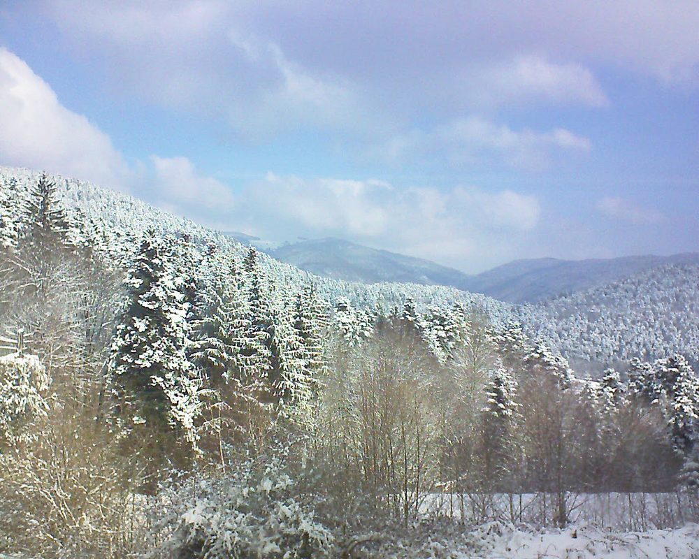 Le petit ballon vu depuis le Domaine Langmatt à Murbach le 20.03.2018 à 09:45 Le petit ballon (Alsace, Vosges) le 20.03.2018 à 09:45