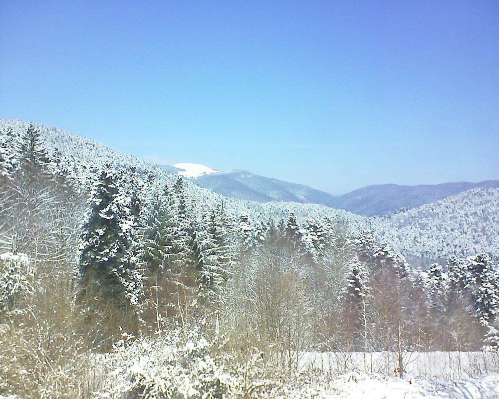 Le petit ballon vu depuis le Domaine Langmatt à Murbach le 20.03.2018 à 11:45 Le petit ballon (Alsace, Vosges) le 20.03.2018 à 11:45