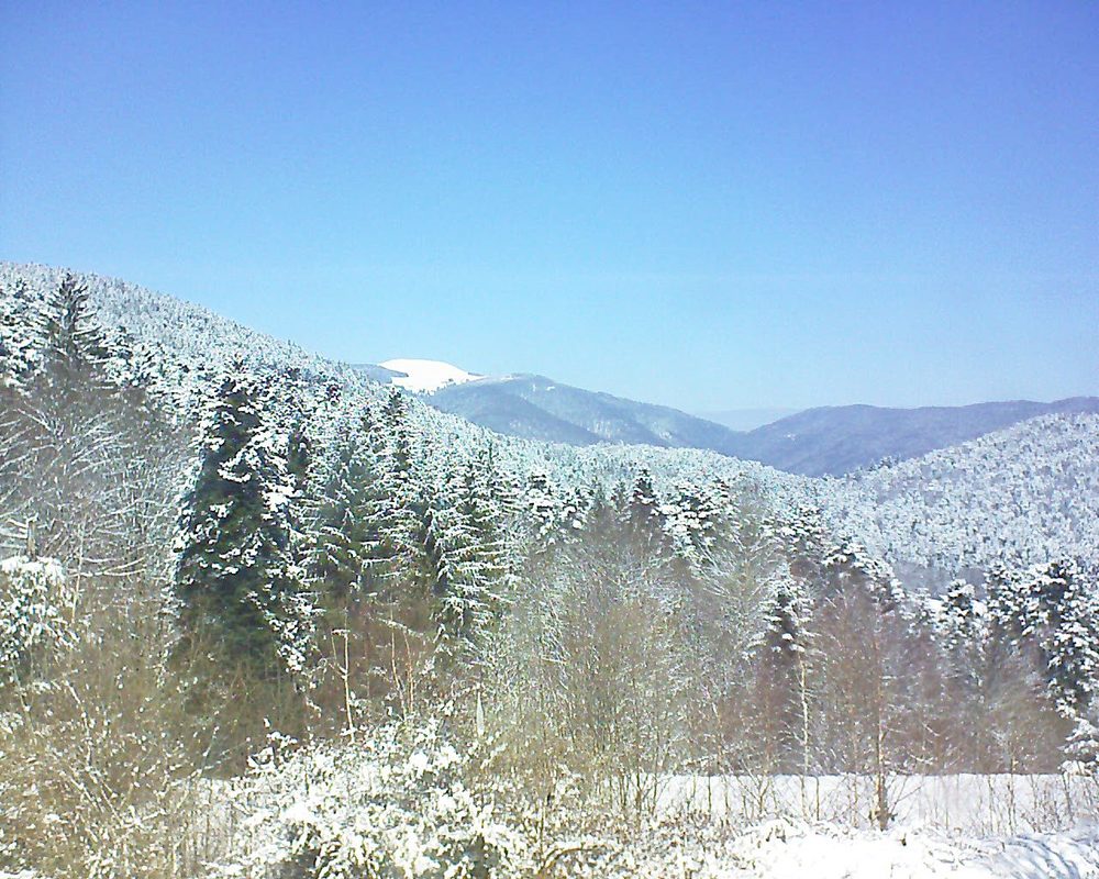 Le petit ballon vu depuis le Domaine Langmatt à Murbach le 20.03.2018 à 12:00 Le petit ballon (Alsace, Vosges) le 20.03.2018 à 12:00