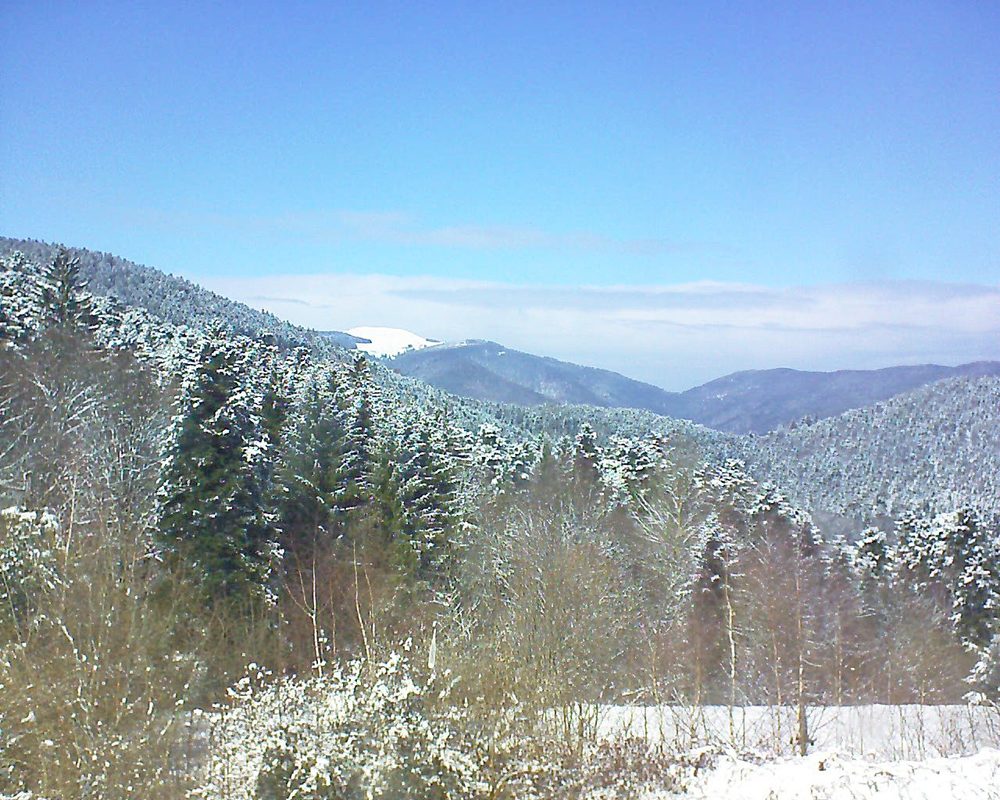 Le petit ballon vu depuis le Domaine Langmatt à Murbach le 20.03.2018 à 13:30 Le petit ballon (Alsace, Vosges) le 20.03.2018 à 13:30
