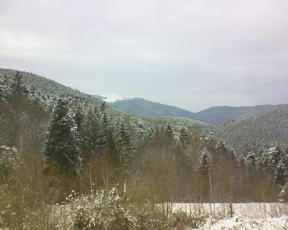 Le petit ballon vu depuis le Domaine Langmatt à Murbach le 20.03.2018 à 14:15 Le petit ballon (Alsace, Vosges) le 20.03.2018 à 14:15