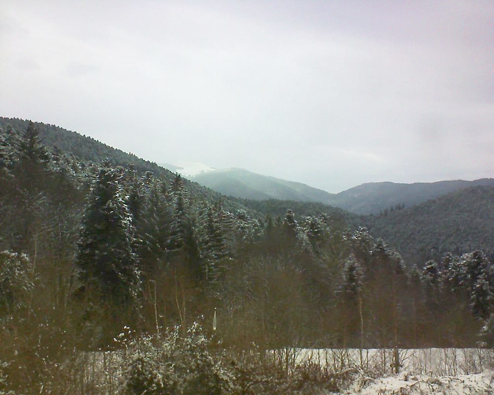 Le petit ballon vu depuis le Domaine Langmatt à Murbach le 20.03.2018 à 15:30 Le petit ballon (Alsace, Vosges) le 20.03.2018 à 15:30