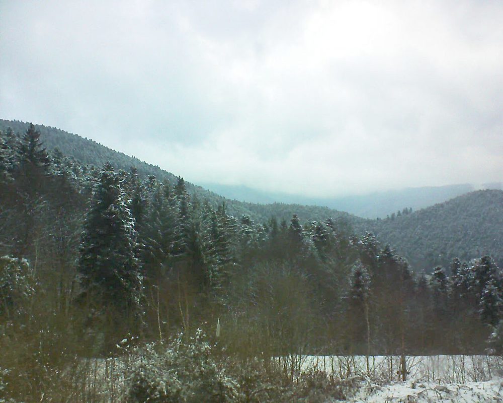 Le petit ballon vu depuis le Domaine Langmatt à Murbach le 20.03.2018 à 18:00 Le petit ballon (Alsace, Vosges) le 20.03.2018 à 18:00