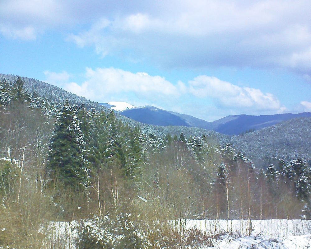 Le petit ballon vu depuis le Domaine Langmatt à Murbach le 21.03.2018 à 11:15 Le petit ballon (Alsace, Vosges) le 21.03.2018 à 11:15