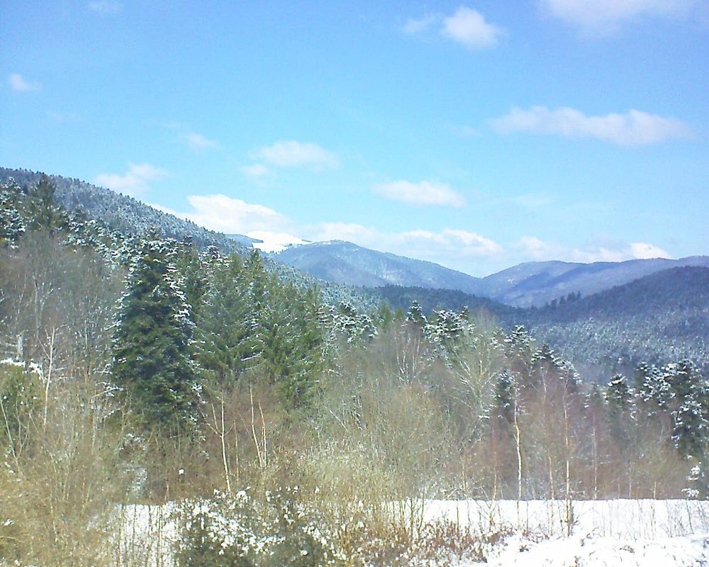 Le petit ballon vu depuis le Domaine Langmatt à Murbach le 21.03.2018 à 12:30 Le petit ballon (Alsace, Vosges) le 21.03.2018 à 12:30