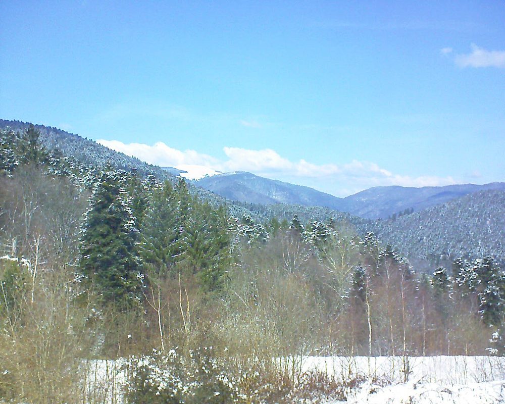 Le petit ballon vu depuis le Domaine Langmatt à Murbach le 21.03.2018 à 12:45 Le petit ballon (Alsace, Vosges) le 21.03.2018 à 12:45