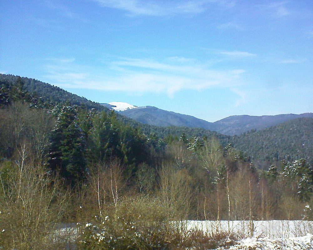 Le petit ballon vu depuis le Domaine Langmatt à Murbach le 21.03.2018 à 15:45 Le petit ballon (Alsace, Vosges) le 21.03.2018 à 15:45
