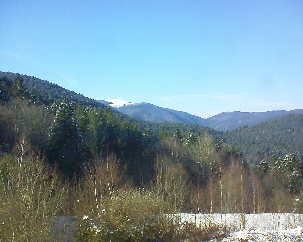 Le petit ballon vu depuis le Domaine Langmatt à Murbach le 21.03.2018 à 16:15 Le petit ballon (Alsace, Vosges) le 21.03.2018 à 16:15
