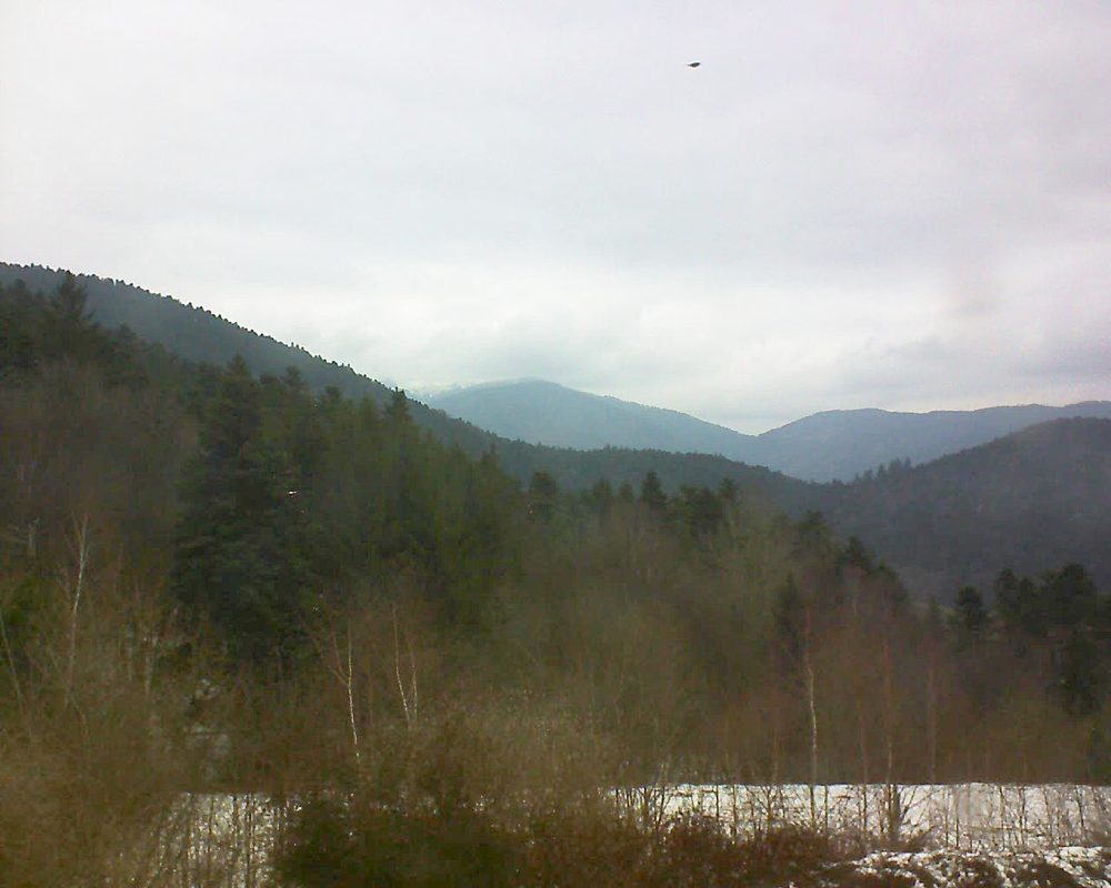Le petit ballon vu depuis le Domaine Langmatt à Murbach le 23.03.2018 à 14:30 Le petit ballon (Alsace, Vosges) le 23.03.2018 à 14:30