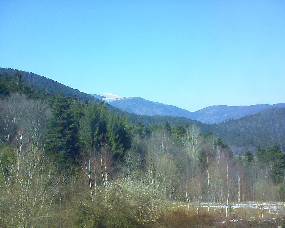 Le petit ballon vu depuis le Domaine Langmatt à Murbach le 24.03.2018 à 14:45 Le petit ballon (Alsace, Vosges) le 24.03.2018 à 14:45
