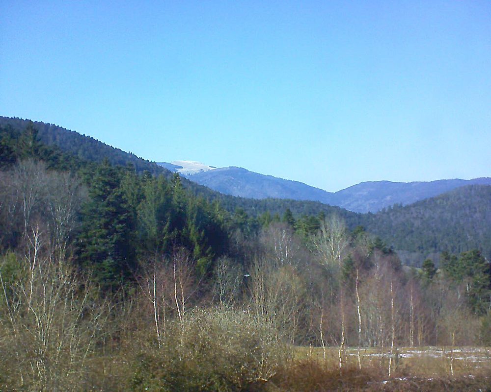 Le petit ballon vu depuis le Domaine Langmatt à Murbach le 24.03.2018 à 15:30 Le petit ballon (Alsace, Vosges) le 24.03.2018 à 15:30