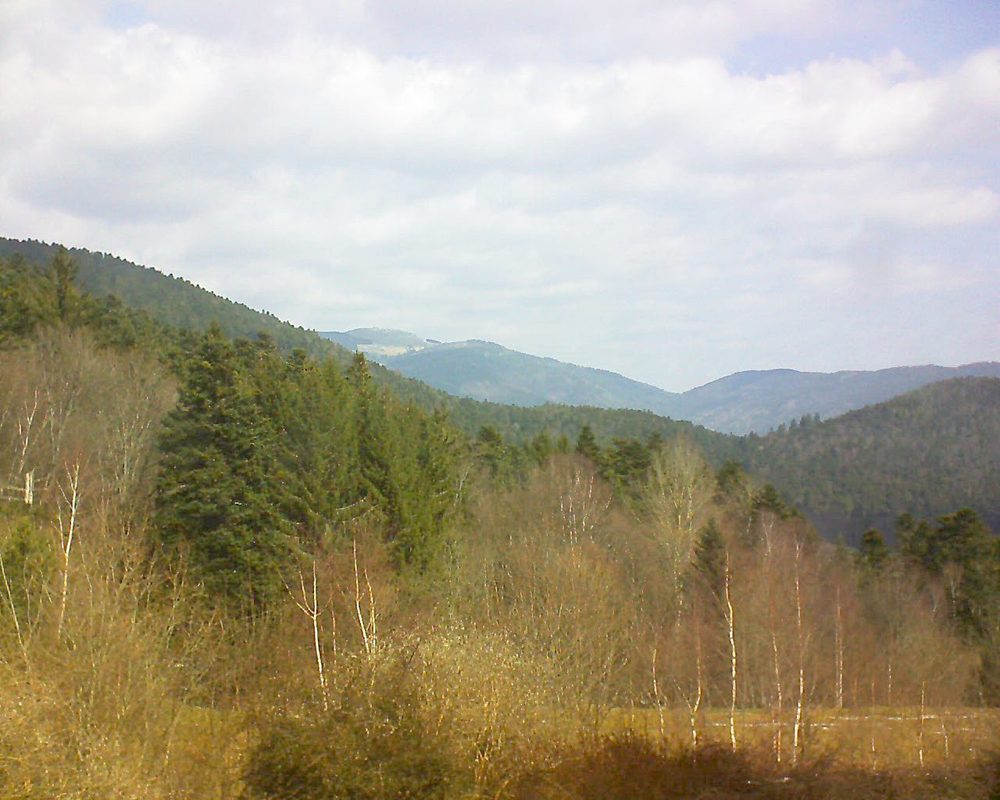 Le petit ballon vu depuis le Domaine Langmatt à Murbach le 25.03.2018 à 11:45 Le petit ballon (Alsace, Vosges) le 25.03.2018 à 11:45