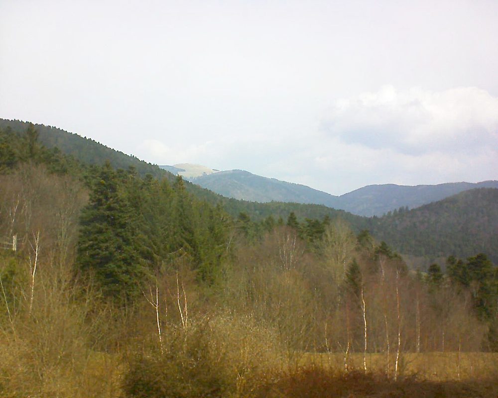 Le petit ballon vu depuis le Domaine Langmatt à Murbach le 27.03.2018 à 12:15 Le petit ballon (Alsace, Vosges) le 27.03.2018 à 12:15