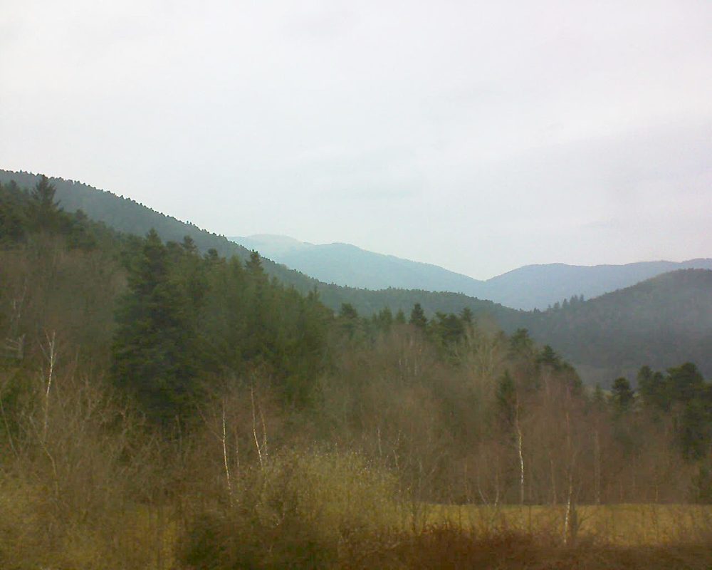 Le petit ballon vu depuis le Domaine Langmatt à Murbach le 27.03.2018 à 16:30 Le petit ballon (Alsace, Vosges) le 27.03.2018 à 16:30