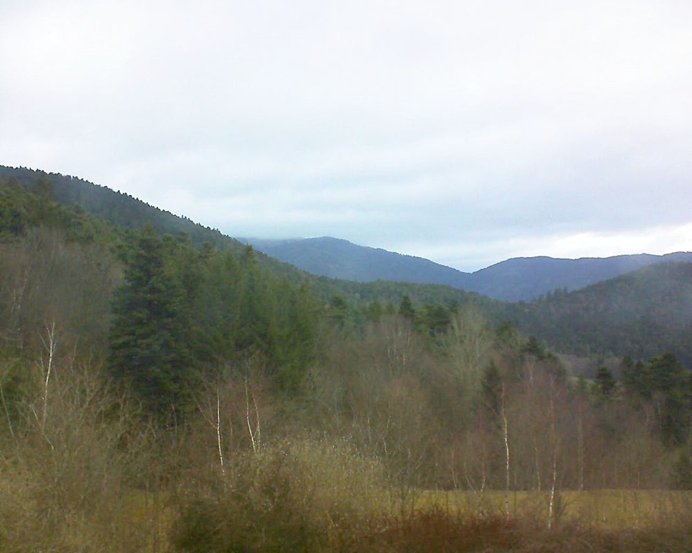 Le petit ballon vu depuis le Domaine Langmatt à Murbach le 28.03.2018 à 09:15 Le petit ballon (Alsace, Vosges) le 28.03.2018 à 09:15