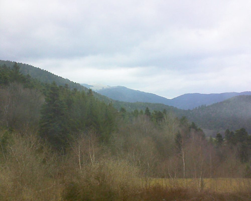 Le petit ballon vu depuis le Domaine Langmatt à Murbach le 01.04.2018 à 17:30 Le petit ballon (Alsace, Vosges) le 01.04.2018 à 17:30
