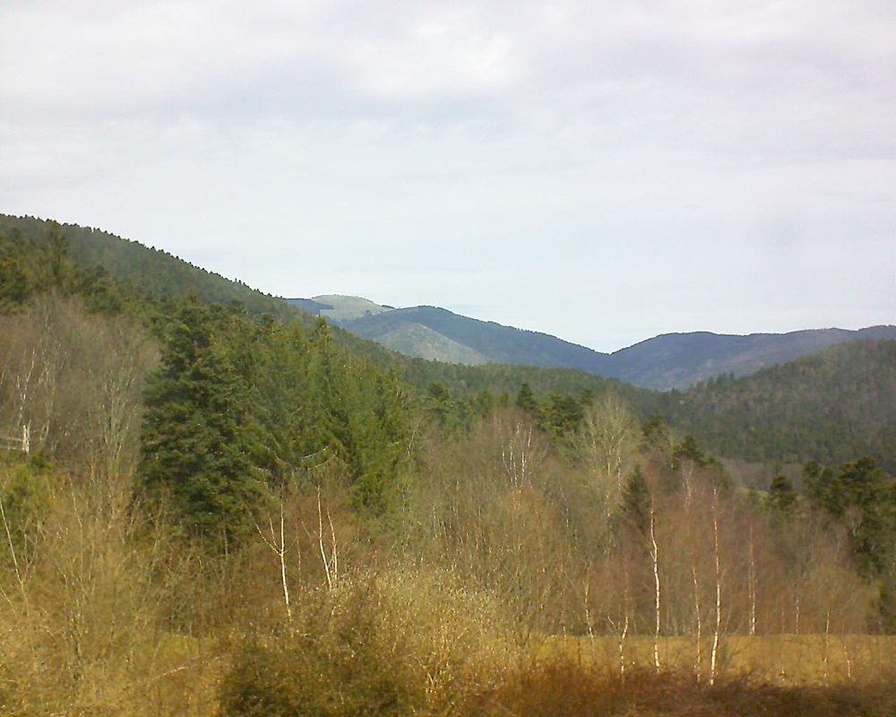 Le petit ballon vu depuis le Domaine Langmatt à Murbach le 02.04.2018 à 12:30 Le petit ballon (Alsace, Vosges) le 02.04.2018 à 12:30
