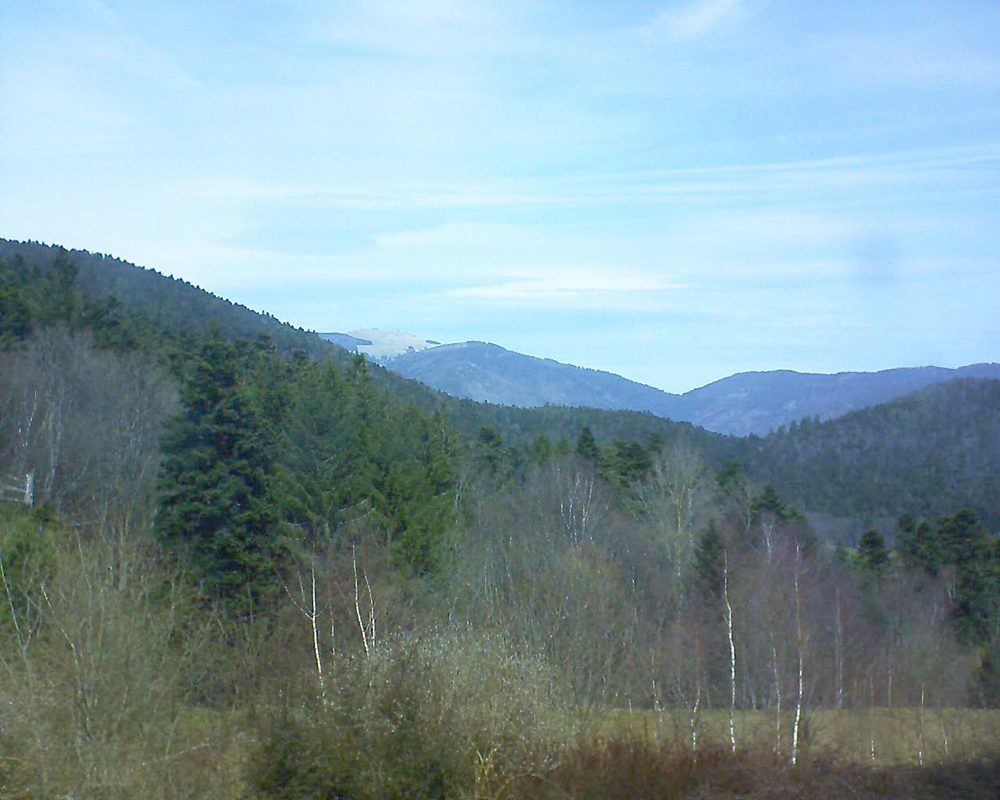 Le petit ballon vu depuis le Domaine Langmatt à Murbach le 03.04.2018 à 13:15 Le petit ballon (Alsace, Vosges) le 03.04.2018 à 13:15