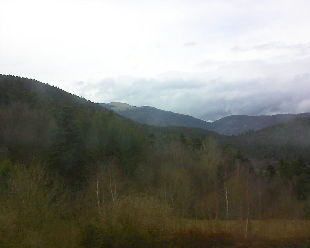 Le petit ballon vu depuis le Domaine Langmatt à Murbach le 04.04.2018 à 17:45 Le petit ballon (Alsace, Vosges) le 04.04.2018 à 17:45