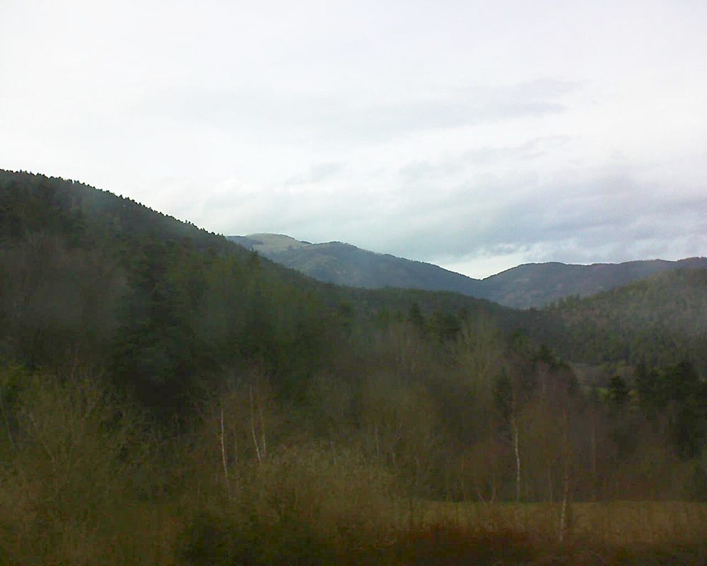 Le petit ballon vu depuis le Domaine Langmatt à Murbach le 04.04.2018 à 18:30 Le petit ballon (Alsace, Vosges) le 04.04.2018 à 18:30