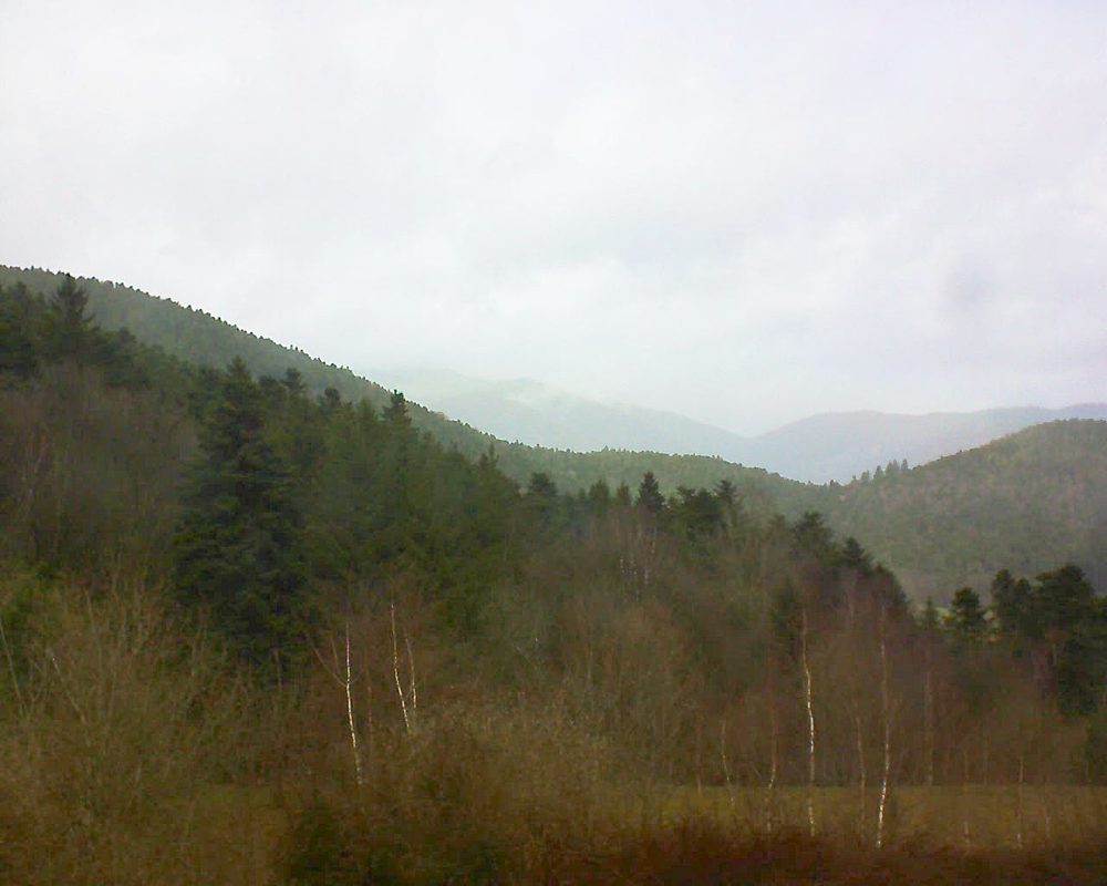 Le petit ballon vu depuis le Domaine Langmatt à Murbach le 05.04.2018 à 13:30 Le petit ballon (Alsace, Vosges) le 05.04.2018 à 13:30