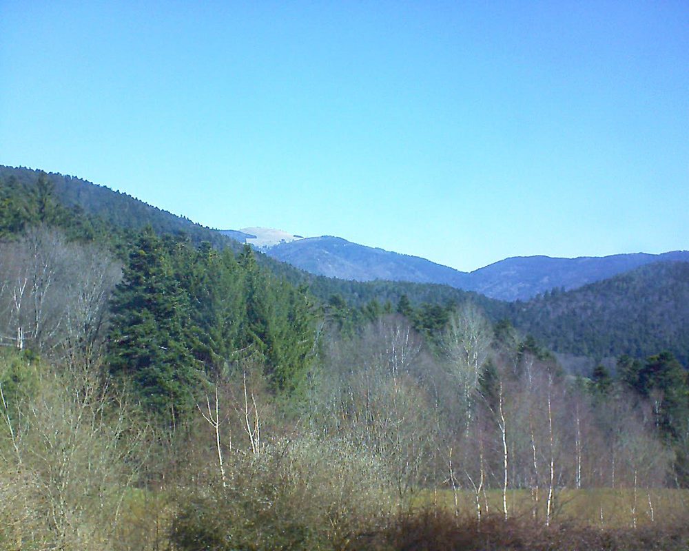 Le petit ballon vu depuis le Domaine Langmatt à Murbach le 06.04.2018 à 11:15 Le petit ballon (Alsace, Vosges) le 06.04.2018 à 11:15