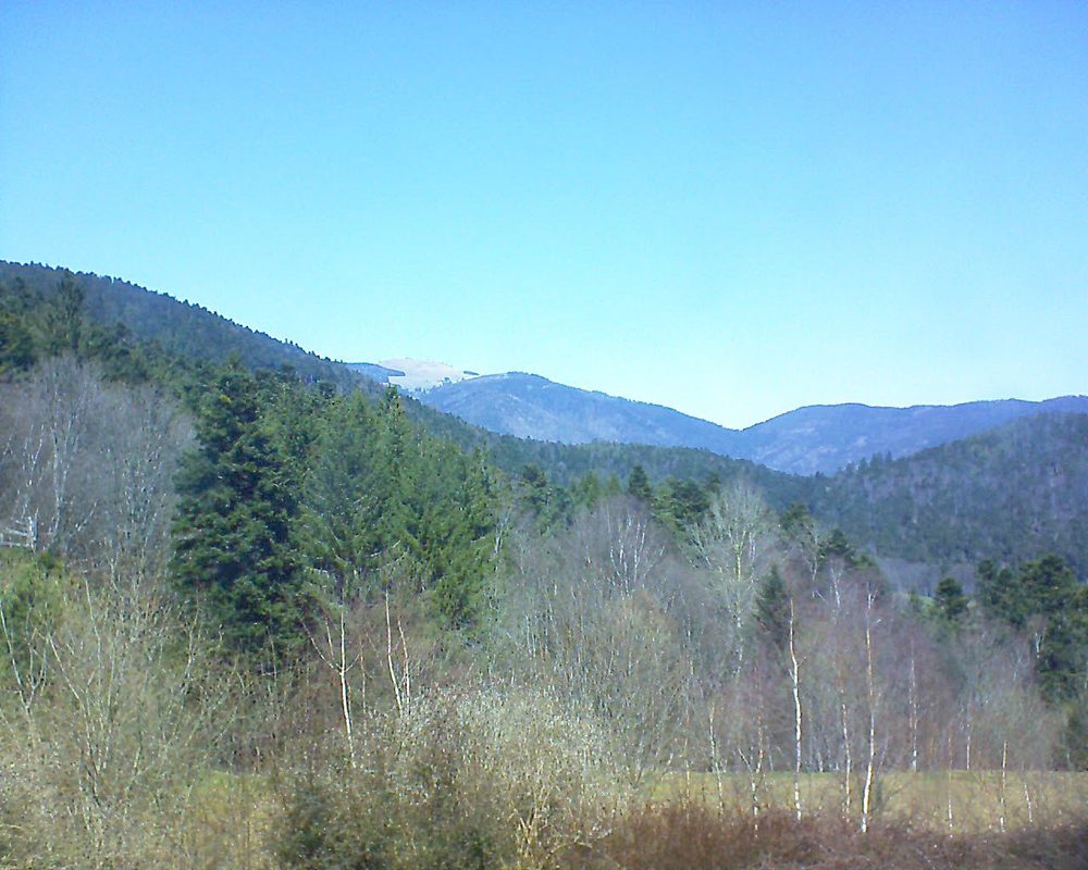 Le petit ballon vu depuis le Domaine Langmatt à Murbach le 06.04.2018 à 13:30 Le petit ballon (Alsace, Vosges) le 06.04.2018 à 13:30