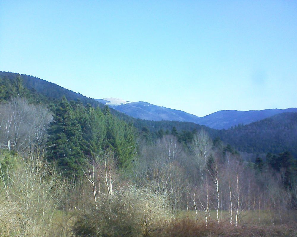 Le petit ballon vu depuis le Domaine Langmatt à Murbach le 07.04.2018 à 10:45 Le petit ballon (Alsace, Vosges) le 07.04.2018 à 10:45