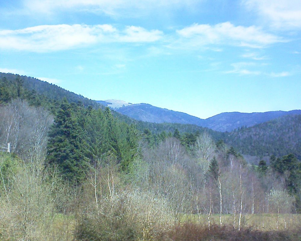 Le petit ballon vu depuis le Domaine Langmatt à Murbach le 11.04.2018 à 12:15 Le petit ballon (Alsace, Vosges) le 11.04.2018 à 12:15