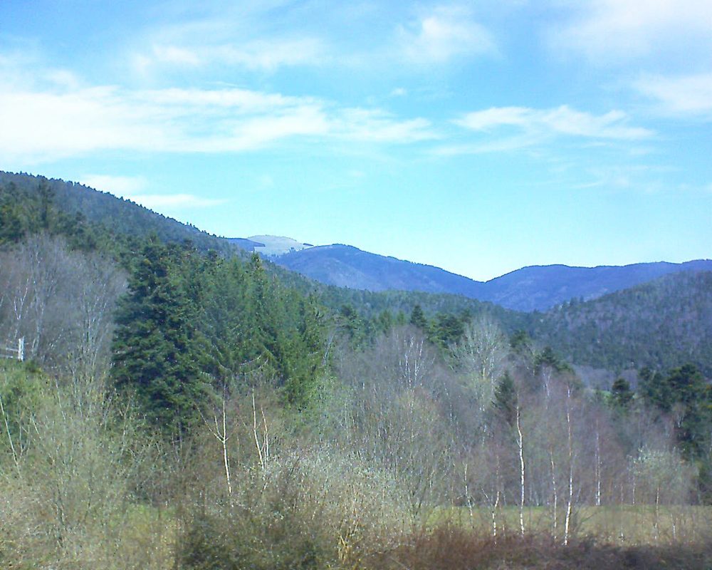 Le petit ballon vu depuis le Domaine Langmatt à Murbach le 11.04.2018 à 12:30 Le petit ballon (Alsace, Vosges) le 11.04.2018 à 12:30
