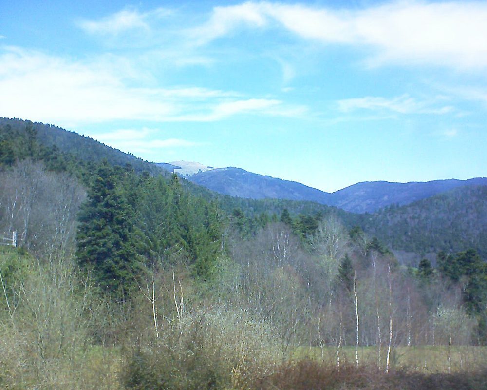 Le petit ballon vu depuis le Domaine Langmatt à Murbach le 11.04.2018 à 12:45 Le petit ballon (Alsace, Vosges) le 11.04.2018 à 12:45