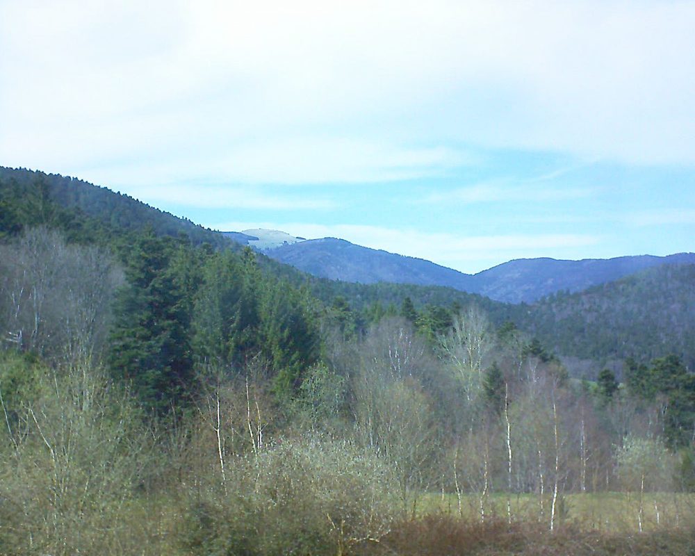 Le petit ballon vu depuis le Domaine Langmatt à Murbach le 11.04.2018 à 15:30 Le petit ballon (Alsace, Vosges) le 11.04.2018 à 15:30