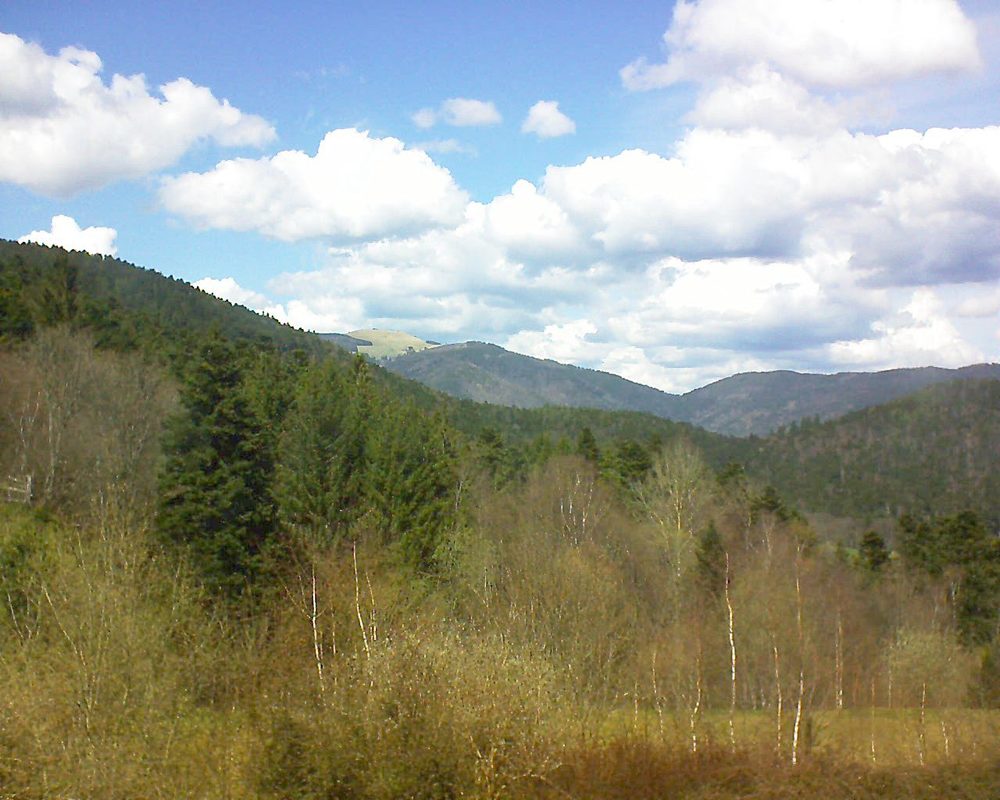 Le petit ballon vu depuis le Domaine Langmatt à Murbach le 12.04.2018 à 14:15 Le petit ballon (Alsace, Vosges) le 12.04.2018 à 14:15