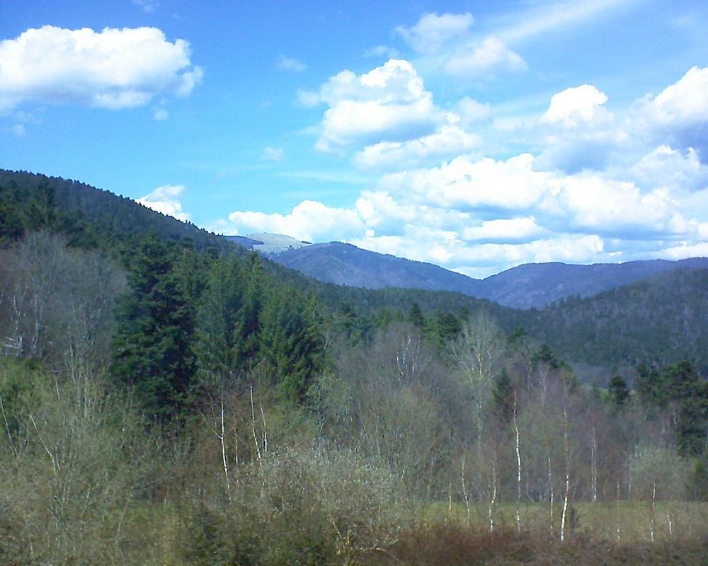 Le petit ballon vu depuis le Domaine Langmatt à Murbach le 12.04.2018 à 14:45 Le petit ballon (Alsace, Vosges) le 12.04.2018 à 14:45