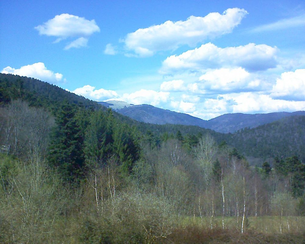 Le petit ballon vu depuis le Domaine Langmatt à Murbach le 12.04.2018 à 15:15 Le petit ballon (Alsace, Vosges) le 12.04.2018 à 15:15