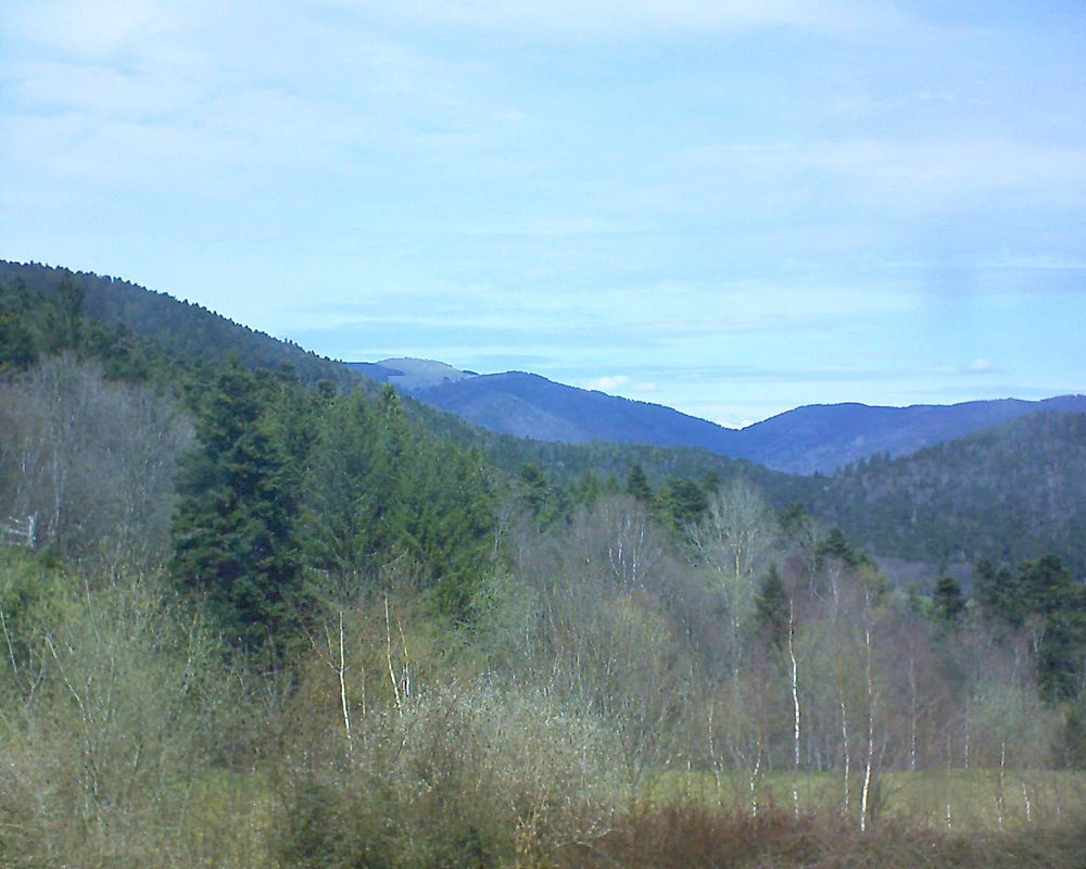 Le petit ballon vu depuis le Domaine Langmatt à Murbach le 14.04.2018 à 13:45 Le petit ballon (Alsace, Vosges) le 14.04.2018 à 13:45