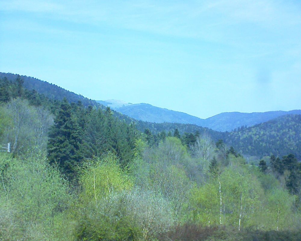 Le petit ballon vu depuis le Domaine Langmatt à Murbach le 20.04.2018 à 12:45 Le petit ballon (Alsace, Vosges) le 20.04.2018 à 12:45