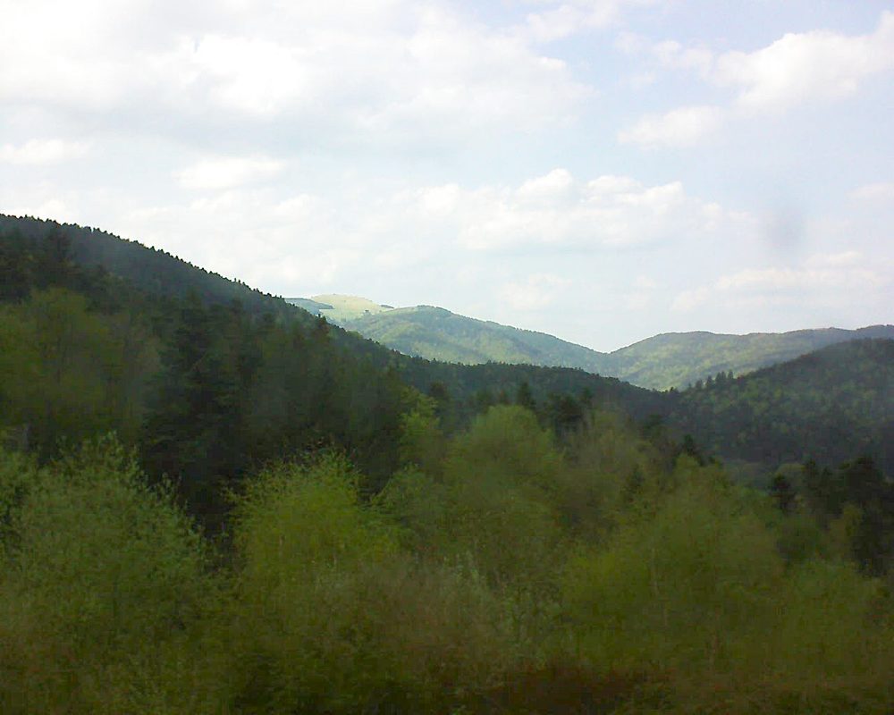 Le petit ballon vu depuis le Domaine Langmatt à Murbach le 21.04.2018 à 16:45 Le petit ballon (Alsace, Vosges) le 21.04.2018 à 16:45
