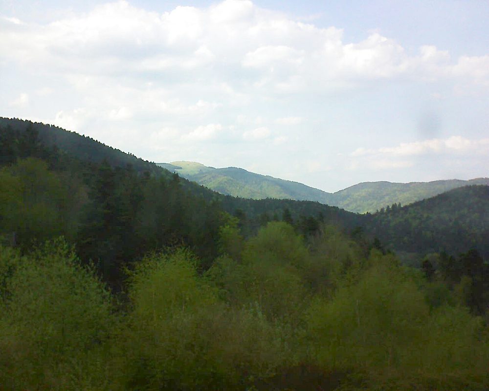 Le petit ballon vu depuis le Domaine Langmatt à Murbach le 21.04.2018 à 17:15 Le petit ballon (Alsace, Vosges) le 21.04.2018 à 17:15