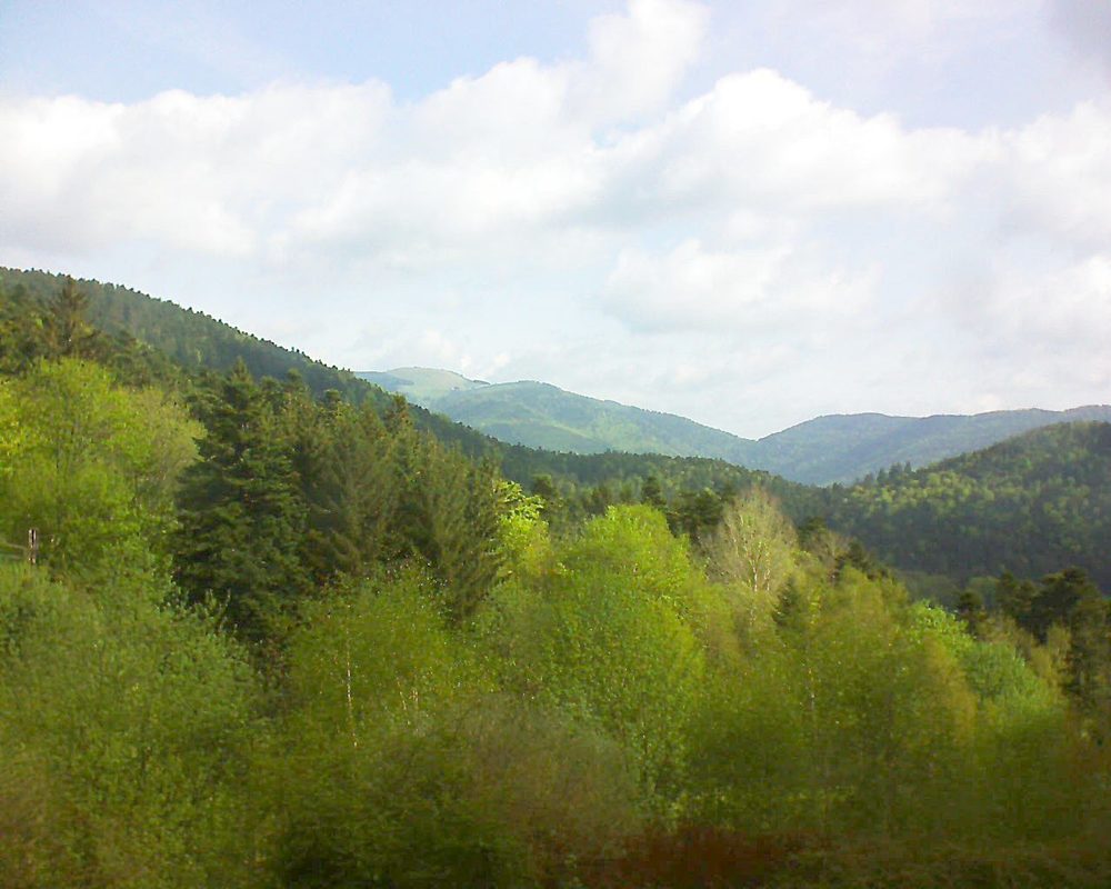 Le petit ballon vu depuis le Domaine Langmatt à Murbach le 24.04.2018 à 09:45 Le petit ballon (Alsace, Vosges) le 24.04.2018 à 09:45